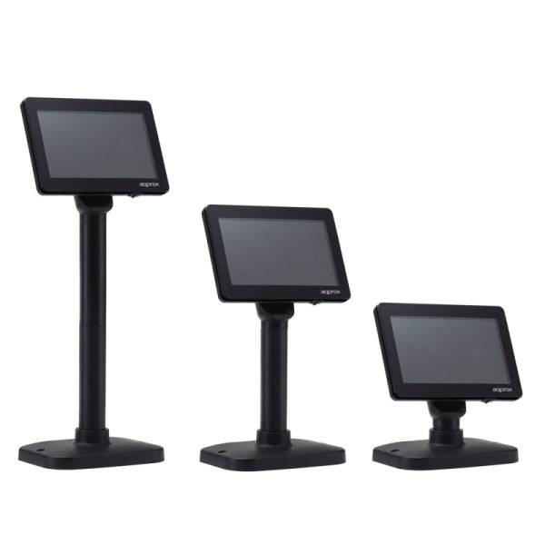 Approx Visor de Cliente LCD para TPV - 7" - Altura Regulable - Colore Nero