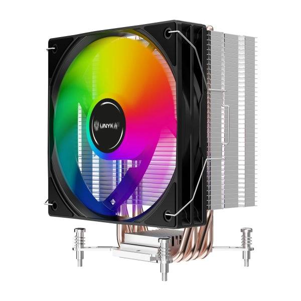 Unykach Unycool H41 ARGB Dissipatore CPU - Multisocket Universale - Ventola 120mm - Illuminazione ARGB - Colore Nero