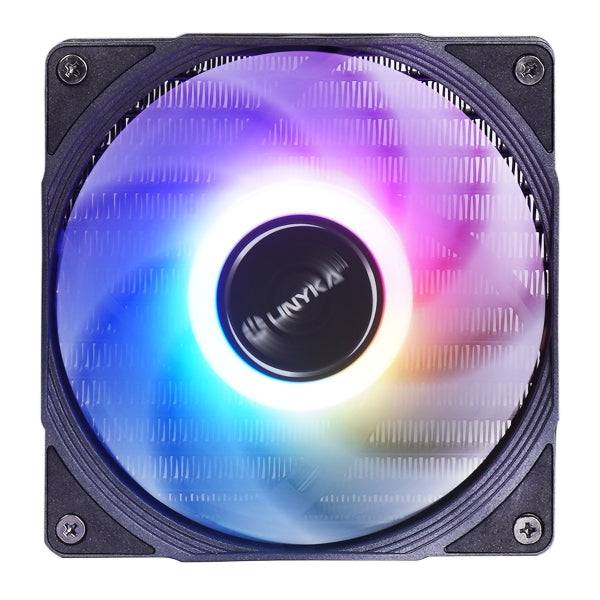 Unykach Aquastorm NEO 360 Kit Raffreddamento Liquido - 3 Ventilatori 120mm - Illuminazione RGB - Visualizzazione Temperatura CPU - Tubo 38mm