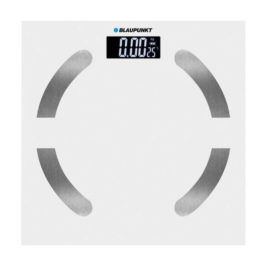 Blaupunkt BP5009 Bilancia da Bagno Digitale Ultrapiatta - 180kg con Vetro Temperato - Sensori Precisione Elevata - Display LCD con Indicatore Temperatura Ambiente - Attivazione Automatica - Colore Bianco