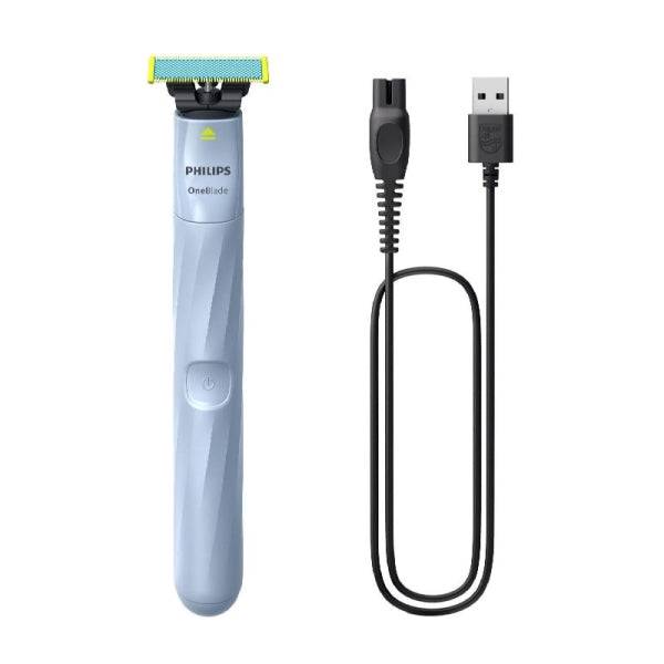 Philips OneBlade 1st Shave QP1324/20 Rasoio Ibrido Viso - Tecnologia OneBlade con Lama Antiattrito e Punte Arrotondate - Uso Asciutto e Bagnato 100% Impermeabile