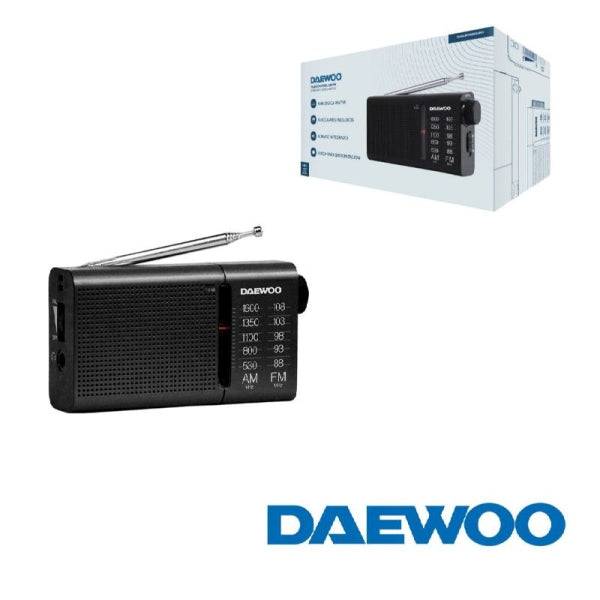 Daewoo DW1119 Radio Portatile AM/FM Analogica - Altoparlante Integrato - Auricolari Inclusi - Antenna Telescopica - Uscita Jack 3.5mm - Funzionamento a Pile (2xAA) - Design Compatto e Leggero - Colore Nero e Blu