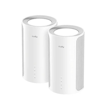 Cudy BE6500 Confezione 2 Sistemi WiFi 7 Mesh 2.5G - Server e Client VPN - Ethernet 2.5Gbps - Supporta fino a 200 Dispositivi - Controllo Cloud con App - 116x202mm - Colore Bianco