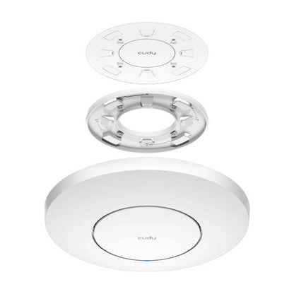 Cudy BE3600 Punto di Accesso per Soffitto - Doppia Banda fino a 2882Mbps - WiFi 7 - Copertura 120m2 - fino a 200 Dispositivi - PoE Passivo - Autoripristino - GbE Schermato - 231.9x231.9x57.1mm - Colore Bianco