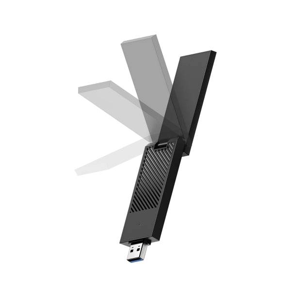 Cudy AX5400 Adattatore USB 3.0 Tribanda - Wi-Fi 6E ad Alta Guadagno - Velocità fino a 2.4Gbps - 29.9x13.2x88.8mm - Colore Nero