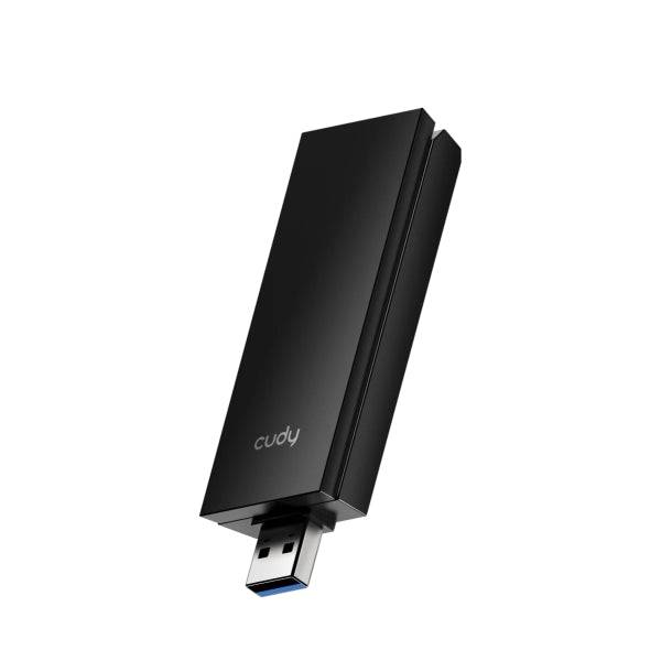 Cudy AX5400 Adattatore USB 3.0 Tribanda - Wi-Fi 6E ad Alta Guadagno - Velocità fino a 2.4Gbps - 29.9x13.2x88.8mm - Colore Nero