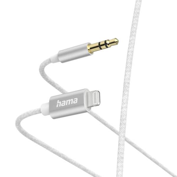 Hama Cavo Ausiliario - Jack 3.5mm Maschio - Lightning - Lunghezza 1m - Colore Bianco