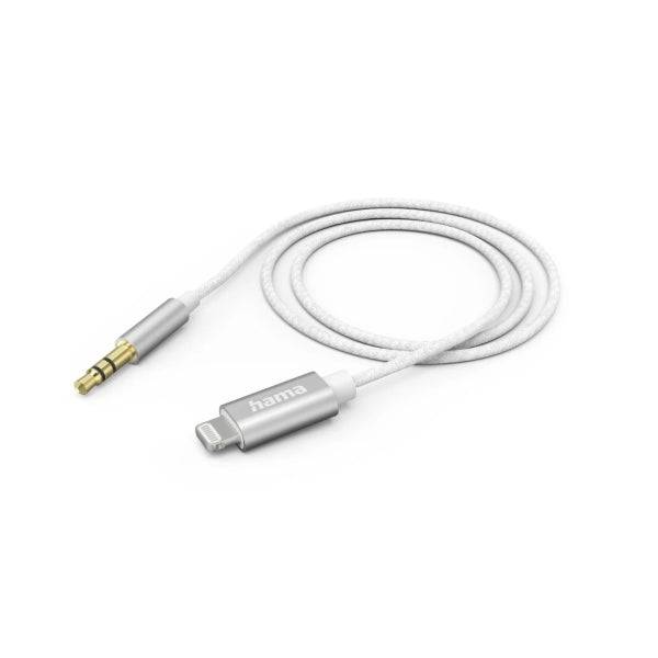 Hama Cavo Ausiliario - Jack 3.5mm Maschio - Lightning - Lunghezza 1m - Colore Bianco
