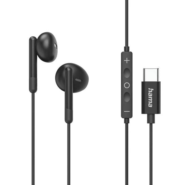 Hama Classy Cuffie con Microfono Omnidirezionale - Cavo 1.2m - Connettore USB-C - Colore Nero