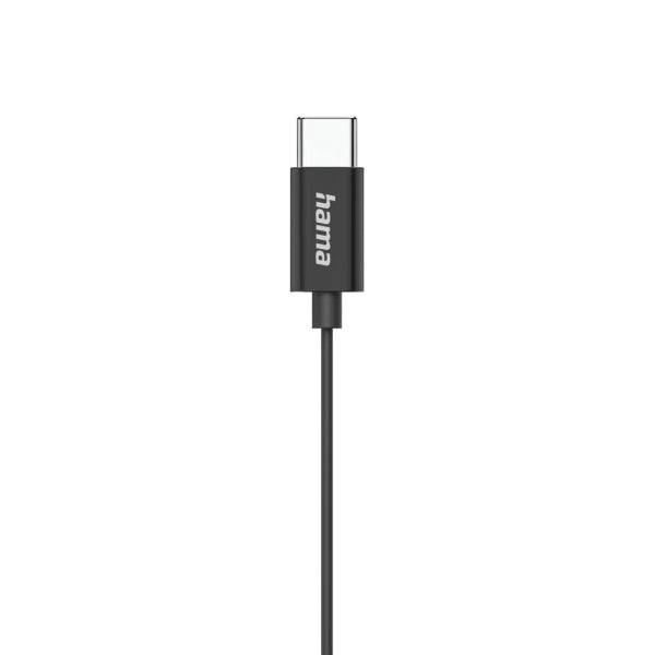 Hama Classy Cuffie con Microfono Omnidirezionale - Cavo 1.2m - Connettore USB-C - Colore Nero