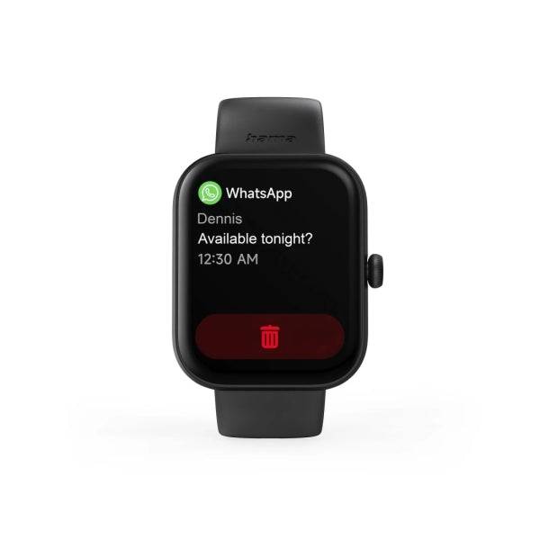 Hama 5000 Smartwatch - Bluetooth 5.3 - Batteria 300mAh - Display TFT 1.65" - IP68 - Cinturino in Silicone - 3.9x1.3x4.7cm - Colore Nero
