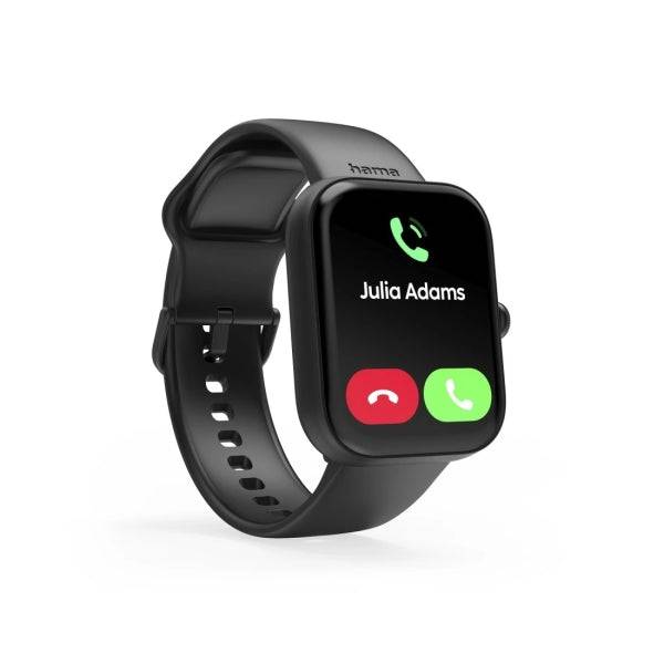 Hama 5000 Smartwatch - Bluetooth 5.3 - Batteria 300mAh - Display TFT 1.65" - IP68 - Cinturino in Silicone - 3.9x1.3x4.7cm - Colore Nero