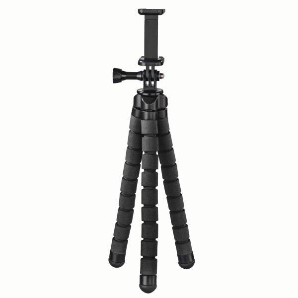 Hama Flex Treppiede per Smartphone e Fotocamera Sportiva - Peso Max 300g - Pieghevole - Altezza Regolabile fino a 26cm - Plastica - Colore Nero