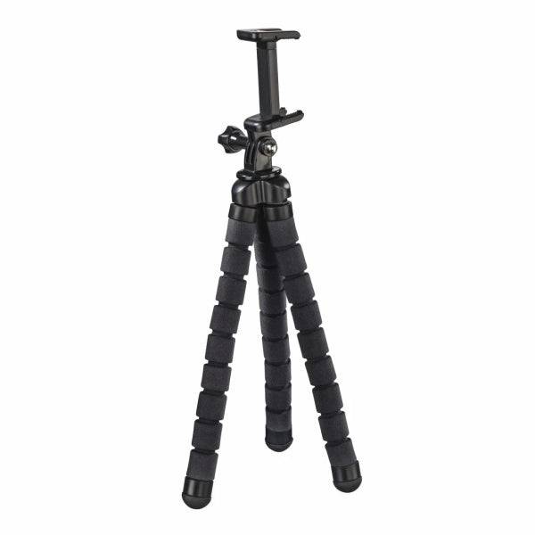 Hama Flex Treppiede per Smartphone e Fotocamera Sportiva - Peso Max 300g - Pieghevole - Altezza Regolabile fino a 26cm - Plastica - Colore Nero