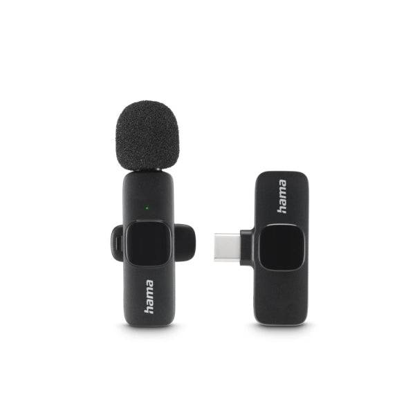 Hama Microfono a Bavero Wireless - 2200 Ohm - USB-C - Clip di Fissaggio - Colore Nero