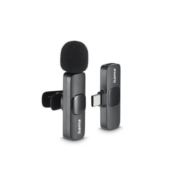 Hama Microfono a Bavero Wireless - 2200 Ohm - USB-C - Clip di Fissaggio - Colore Nero