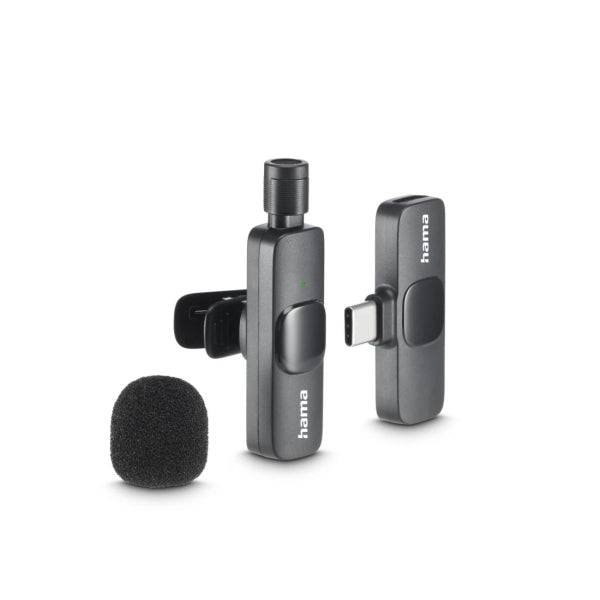 Hama Microfono a Bavero Wireless - 2200 Ohm - USB-C - Clip di Fissaggio - Colore Nero