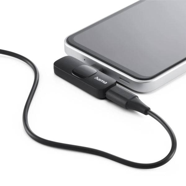 Hama Microfono a Bavero Wireless - 2200 Ohm - USB-C - Clip di Fissaggio - Colore Nero