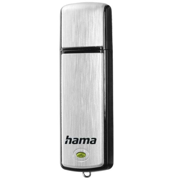 Hama Fancy Memoria Pendrive USB 2.0 con Cappuccio - 128GB Capacità - 15Mb/s Trasferimento - Alluminio Spazzolato - 20x66x8mm - Colore Nero e Argento