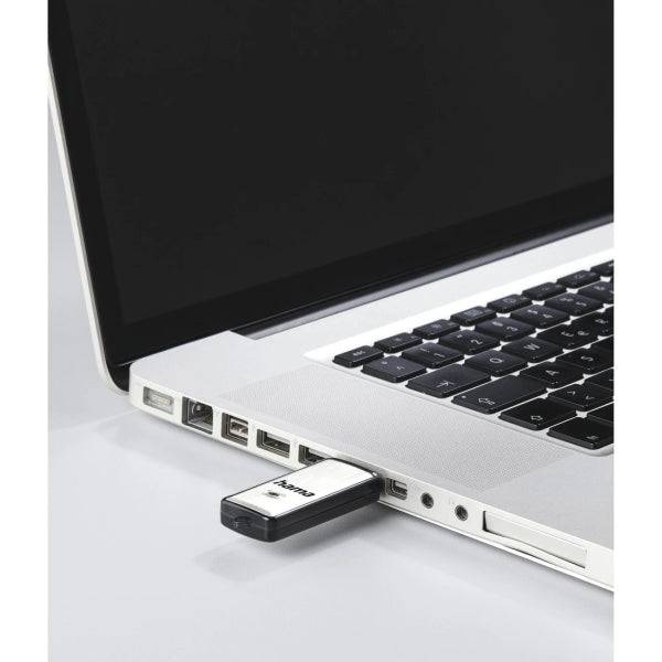 Hama Fancy Memoria Pendrive USB 2.0 con Cappuccio - 128GB Capacità - 15Mb/s Trasferimento - Alluminio Spazzolato - 20x66x8mm - Colore Nero e Argento