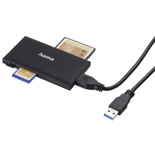 Hama Lettore di Schede - CompactFlash - Compatibile con SD - Micro-SD - Connessione USB-A - 90.3x9x50.3mm - Colore Nero