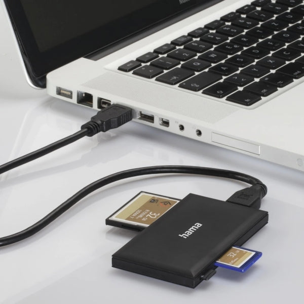 Hama Lettore di Schede - CompactFlash - Compatibile con SD - Micro-SD - Connessione USB-A - 90.3x9x50.3mm - Colore Nero