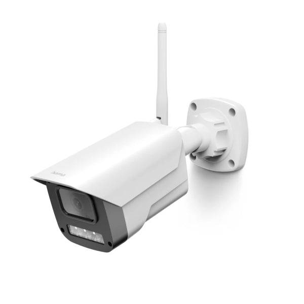 Hama Telecamera di Sorveglianza Esterna con Microfono e Altoparlante - Visione Notturna - Cavo 1.8m - Assistente Vocale - WiFi - 2.4GHz - Full HD - Colore Bianco