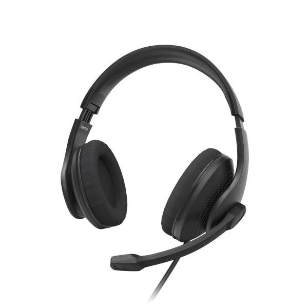 Hama HS-USB300 V2 Cuffie con Microfono Omnidirezionale - Cavo 2m - Archetto Regolabile - Cuscinetti in Rete - Colore Nero