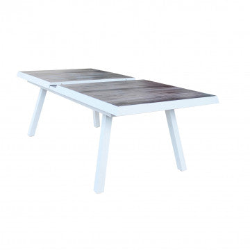Tavolo allungabile 205/265 cm base alluminio piano ceramica effetto legno