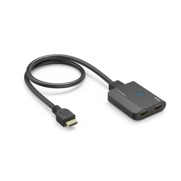 Hama Splitter HDMI 4K - 1 Ingresso - 2 Uscite - Indicatore LED - 6.55x1.6x5.55cm - Colore Nero