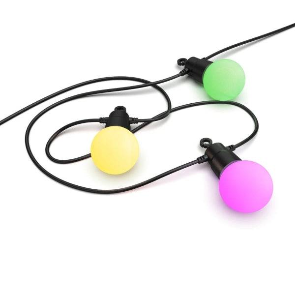 Hama Catena Lampadine LED RGB Intelligente per Esterno - Lunghezza 8m - IP44 - WiFi - Flessibile - Cavo Alimentazione 3m - Multicolore