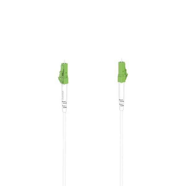 Hama Essential Cavo Fibra Ottica Monomodale - Lunghezza 5m - Trasmissione fino a 10Gbit/s - Connettore LC/APC - Colore Bianco