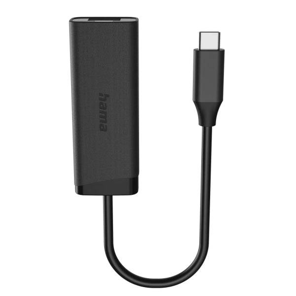 Hama Essential Adattatore di Rete - USB-C Maschio - Ethernet RJ45 Femmina - Velocità fino a 2.5Gbit/s - Colore Nero