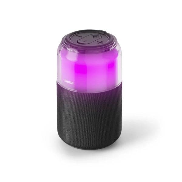 Hama Can Speaker Altoparlante Portatile - Potenza 5W - Bluetooth - USB-C - Batteria 1800mAh - Raggio 10m - Luce LED - 14.8x8.6x8.6cm - Colore Nero