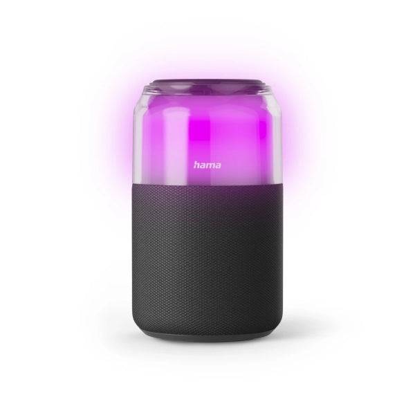 Hama Can Speaker Altoparlante Portatile - Potenza 5W - Bluetooth - USB-C - Batteria 1800mAh - Raggio 10m - Luce LED - 14.8x8.6x8.6cm - Colore Nero