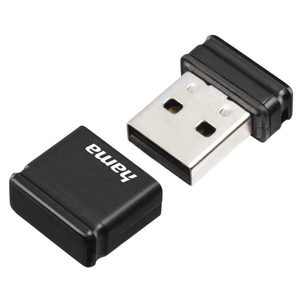 Hama Smartly Pendrive USB 2.0 con Tappo - 64GB di Capacità - 15Mb/s di Trasferimento - Colore Nero