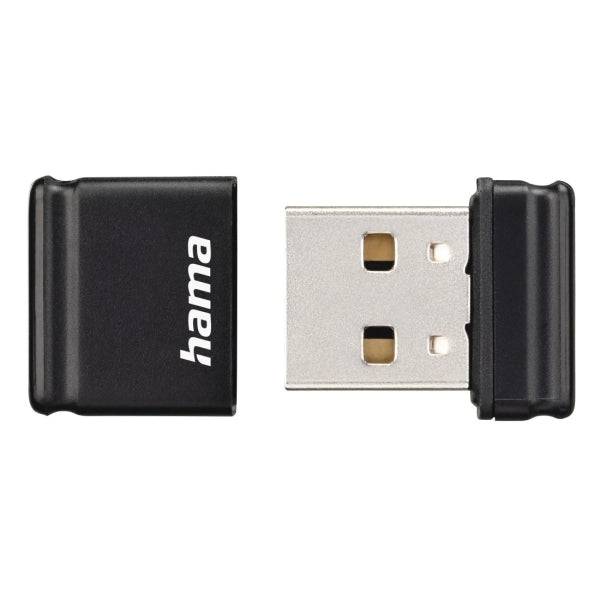 Hama Smartly Pendrive USB 2.0 con Tappo - 64GB di Capacità - 15Mb/s di Trasferimento - Colore Nero