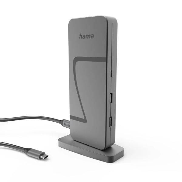 Hama Essential Hub USB 2.0/3.2 - Potenza Massima 140W - Cavo USB-C 40cm - LAN Ethernet 2.5Gbps - DisplayPort 8K - HDMI 4K - 3x USB-C - 4x USB-A - Colore Grigio