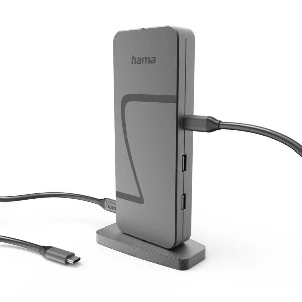 Hama Essential Hub USB 2.0/3.2 - Potenza Massima 140W - Cavo USB-C 40cm - LAN Ethernet 2.5Gbps - DisplayPort 8K - HDMI 4K - 3x USB-C - 4x USB-A - Colore Grigio