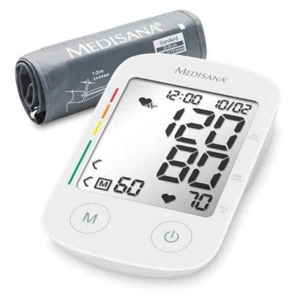 Medisana BU535 Misuratore di Pressione Bracciale Automatico - Misurazione Oscillometrica Precisa con Rilevazione Aritmie - 120 Memorie per 2 Utenti - Display XL ad Alta Leggibilità - Bracciale 22‑36cm