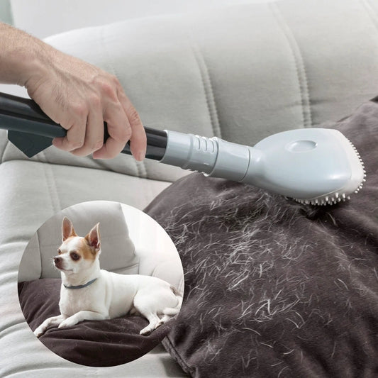 Innovagoods Smoovah Spazzola Scacciapeli per Aspirapolvere - Include 2 Adattatori - Ideale per Animali Domestici - Universale - Facile da Pulire - 13x16x7cm - Colore Grigio