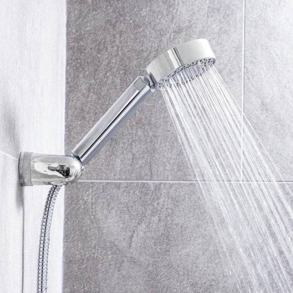 Innovagoods Xawara Soffione Doccia con Dispenser Sapone - 3 Posizioni - Multifunzione - 8,5x24,5x3,3cm - Colore Argento