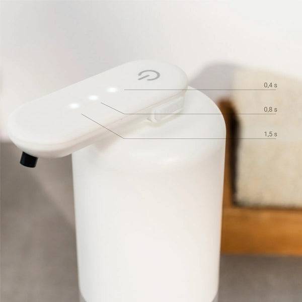 Innovagoods Bitesap Dispenser di Sapone Liquido Automatico - Batteria 1200mAh - Serbatoio 350ml - IPX5 - Ricaricabile - Sistema Antigoccia - 11x21.5x6.5cm - Colore Bianco