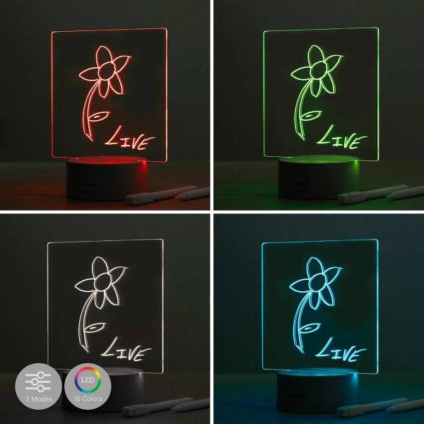 Innovagoods Lemo Bacheca Messaggi LED - Include Cavo USB - RGB ad Intensità Regolabile - Telecomando - 15x19x9.5cm - Colore Grigio