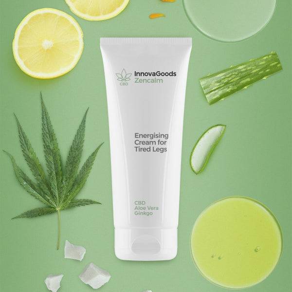 Innovagoods Zencalm Crema Gambe Affaticate Energizzante CBD - Contenuto 200ml - Vegano - Adatto Pelle Sensibile - Provato Dermatologicamente - Non Testato su Animali