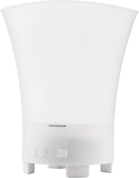 Innovagoods Sonice Secchiello per Ghiaccio con Altoparlante 3 in 1 - Bluetooth - Autonomia 4h - Cavo USB Incluso - Batteria 1200mAh - IPX4 - Luce LED RGB - Ricaricabile - Multifunzione - 24,5x29x23,5cm - Colore Bianco