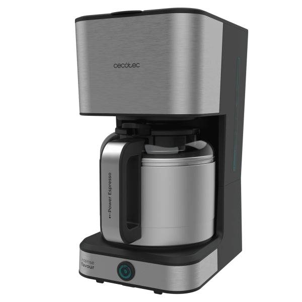 Cecotec Coffee 66 Drop and Thermo Caffettiera a Goccia per 10 Tazze - 950W - Capacità 1,2L - Termostato - Thermos Acciaio Inossidabile - Sistema Antisgocciolamento - Spegnimento Automatico - Colore Nero e Grigio