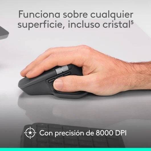 Logitech MX Master 4 Raton Inalambrico Avanzado - Sensor Darkfield 8K DPI - Desplazamiento MagSpeed 1000 Lineas por Segundo - Respuesta Haptica Personalizable Haptic Sense - Bluetooth y Logi Bolt