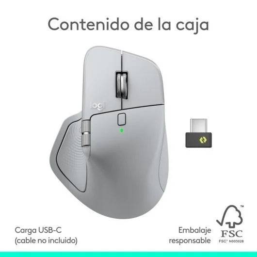 Logitech MX Master 4 Raton Inalambrico Avanzado - Sensor Darkfield 8K DPI - Desplazamiento MagSpeed 1000 Lineas por Segundo - Respuesta Haptica Personalizable Haptic Sense - Bluetooth y Logi Bolt