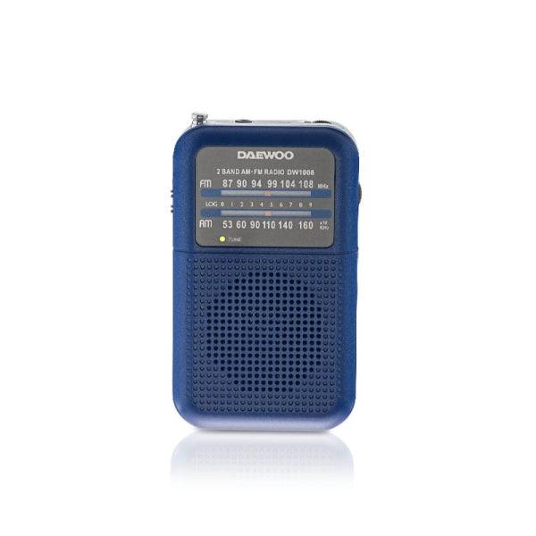 Daewoo DW1008 Radio Portatile AM/FM - Antenna Telescopica e Sintonizzazione Analogica Precisa - Altoparlante Integrato - Uscita Cuffie Jack 3.5mm - Compatto e Leggero per Uso Quotidiano